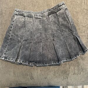 Zara pleated denim skirt